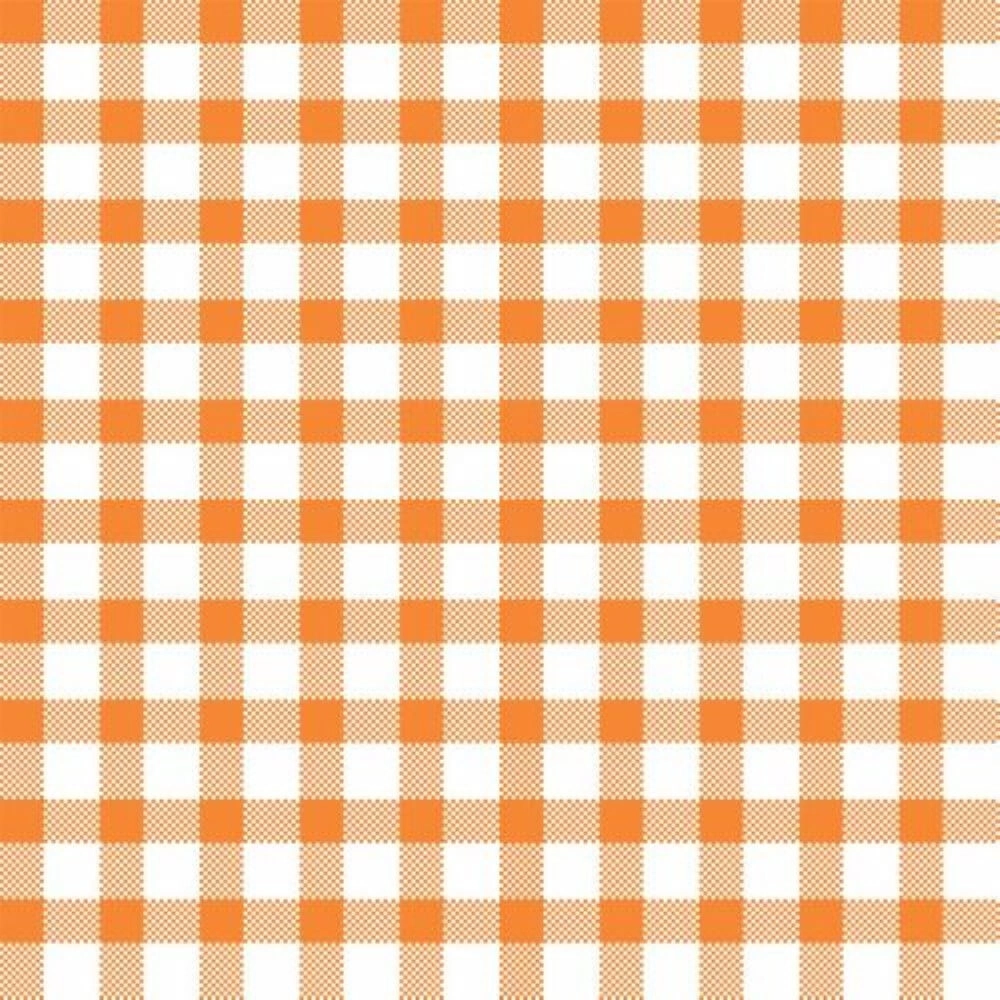TECIDO TRICOLINE XADREZ FIO TINTO-100% ALG (13X13mm) LARANJA/BCO (XM45)