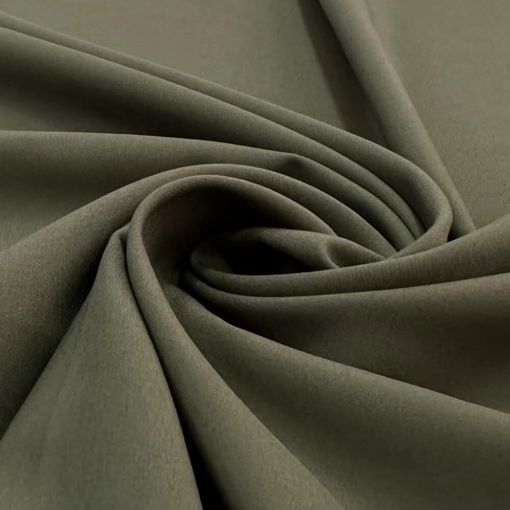 TECIDO SEDA PLUMA-100cmX150cmL-96%POL 04%ELAST-VERDE MILITAR