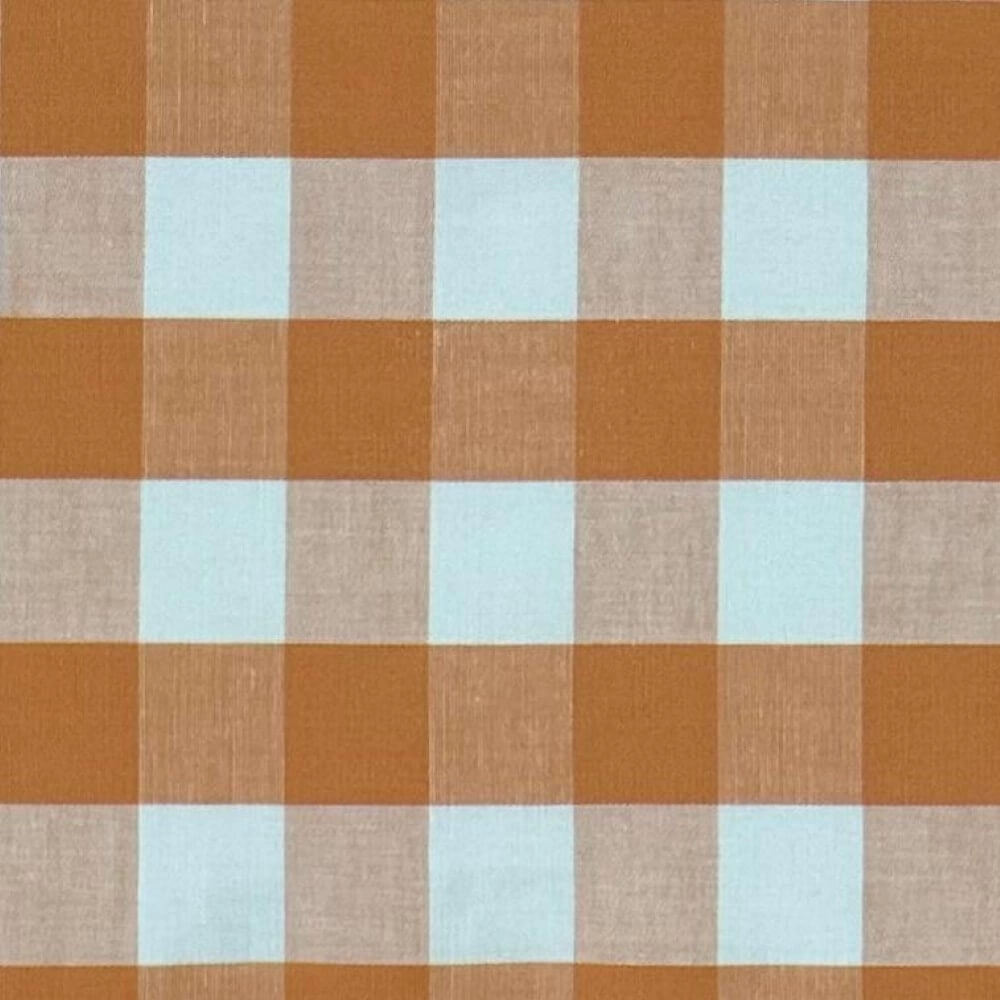 TECIDO TRICOLINE XADREZ FIO TINTO-100% ALG/150L - LARANJA/BRANCO (TX49)