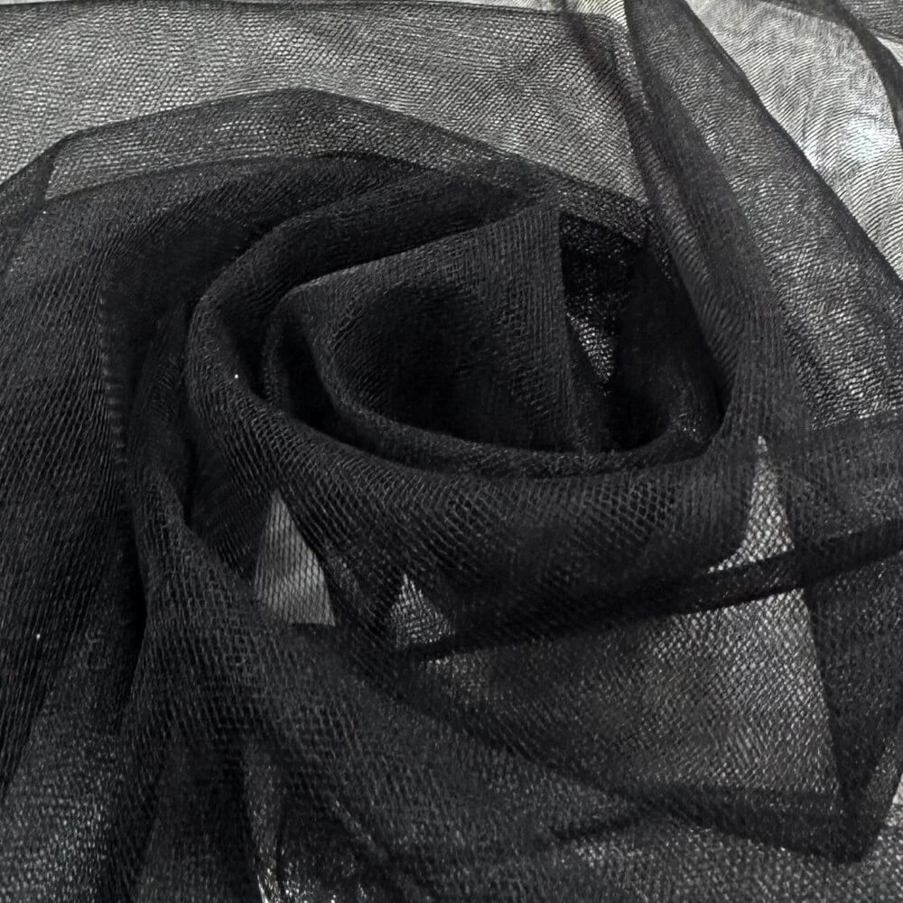 TULE ILUSION - 100cmX150cmL -100%POL - PRETO
