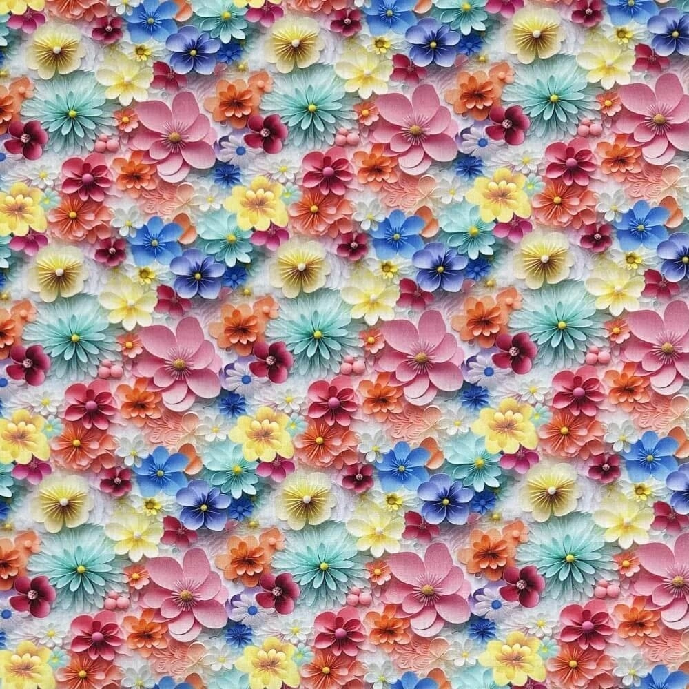 TRICOLINE FLORAL -ZINIA |DIGITAL 3D |1,50L - 100% ALG - T4130