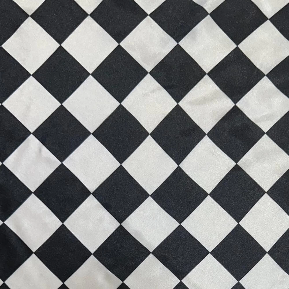 TECIDO CETIM ESTAMPADO |XADREZ / BANDEIRA FÓRMULA 1|100% POL/150L -44118