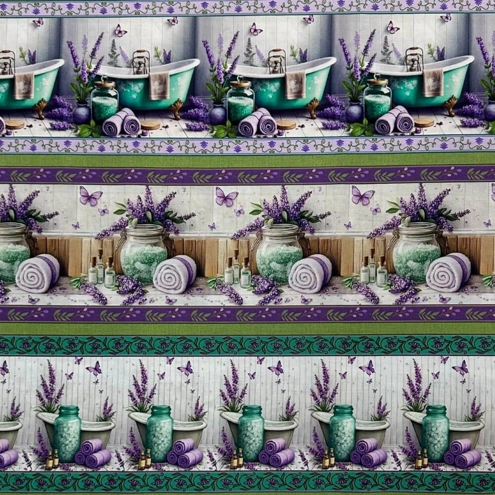 TRICOLINE FLORAL LAVANDA |BARRADO FAIXA|  1,50L/100% ALG- T4160
