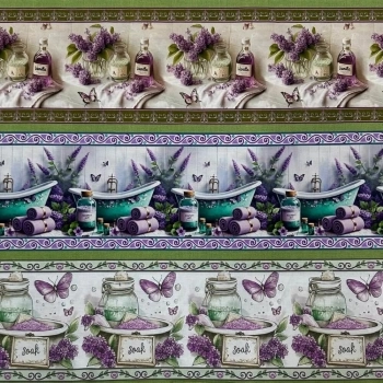TRICOLINE FLORAL LAVANDA |BARRADO FAIXA|  1,50L/100% ALG- T4160