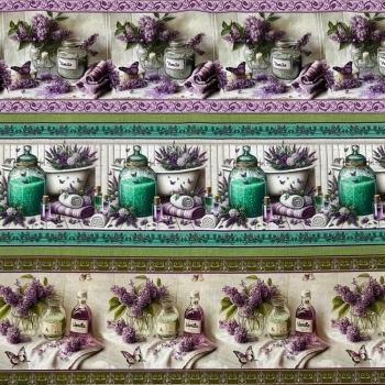 TRICOLINE FLORAL LAVANDA |BARRADO FAIXA|  1,50L/100% ALG- T4160