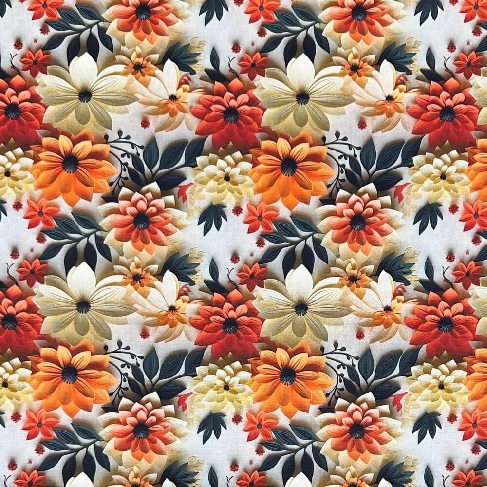 TRICOLINE FLORAL DIGITAL |DANÚBIA- 3D |100cmX150cmL-100% ALG