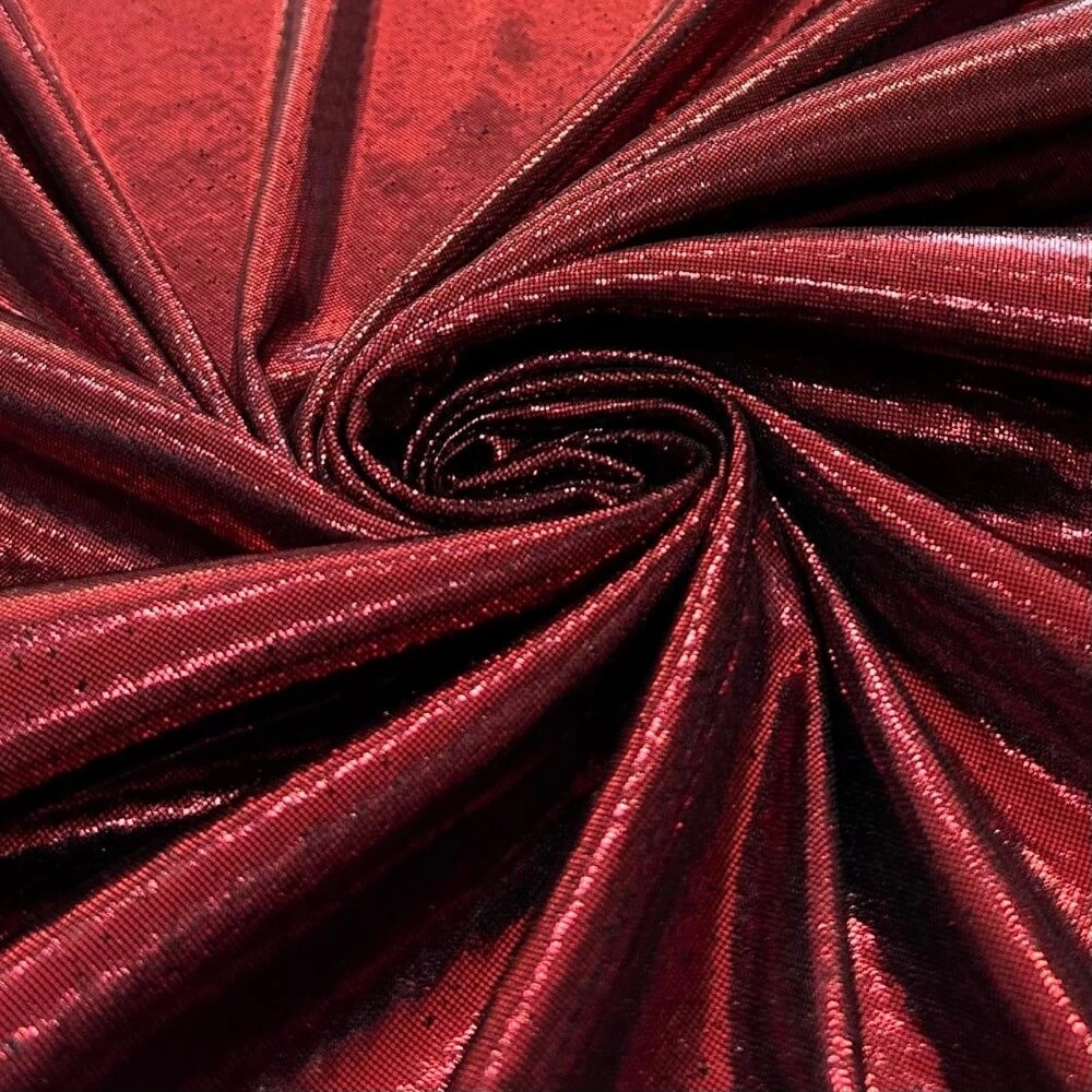 TECIDO MALHA LAMÊ - 100cmX150cmL-100% POL - VERMELHO