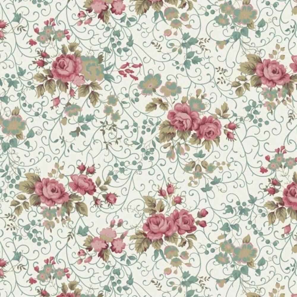 TECIDO TRICOLINE FLORAL |fernanda|-100cmX150cmL-100% ALG