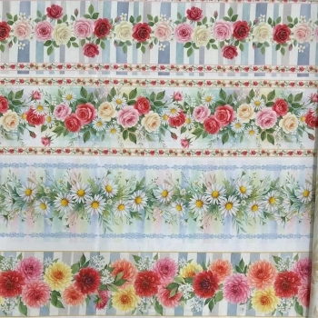 TRICOLINE FLORAL DIGITAL-BARRADO FAIXA -100cmX150cmL-100%ALG