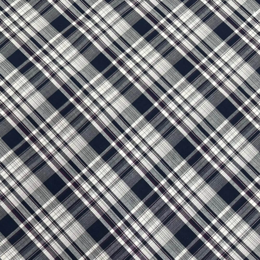 TECIDO TRICOLINE XADREZ FIO TINTO-100cmX150cm-100% ALG