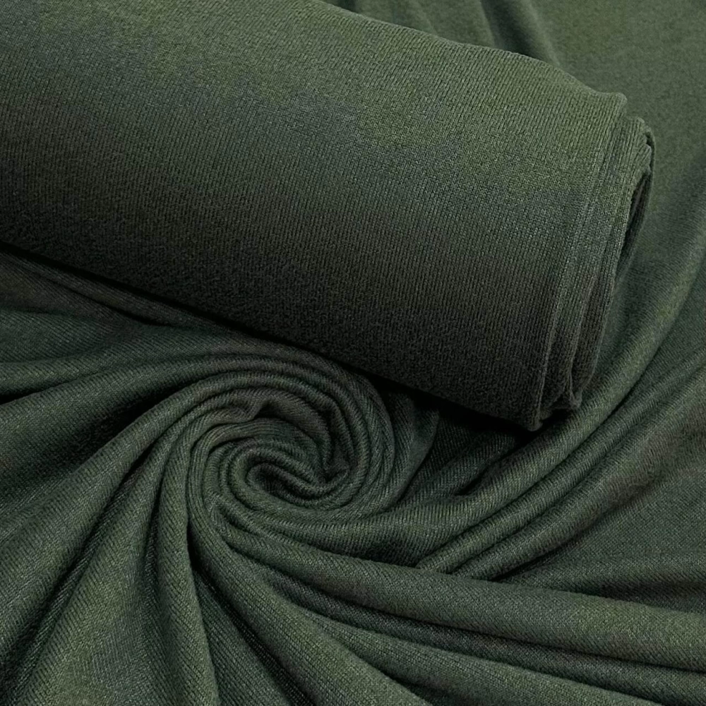 MALHA LÃZINHA -100cmX160cmL -96%POL/04%ELAST-VERDE MILITAR