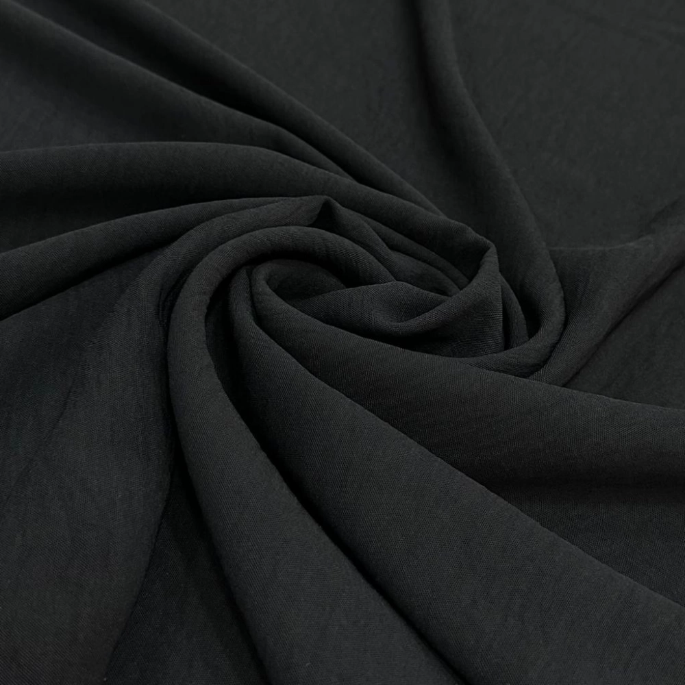 TECIDO CREPE AIR FLOW-DUNA-100cmX150cmL-100%POL  - PRETO